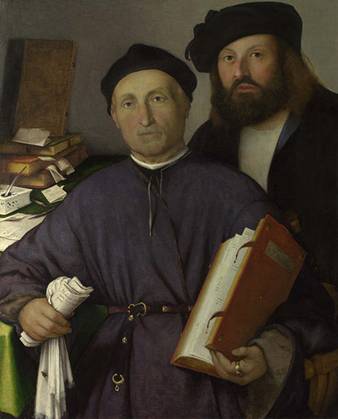 Giovanni Agostino della Torre and his son Nicollò, ca. 1513-1516 (Lorenzo Lotto) (1483-1556)  The National Gallery, London